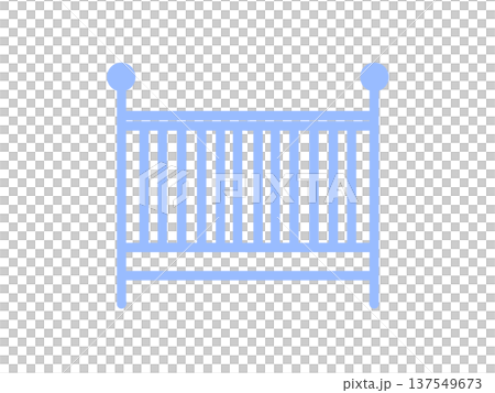 ベビーベッドアイコン　シンプル　ブルー 137549673