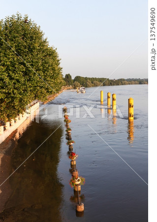 Flooding in the Saone valley at Montmerle sur Saone in France 137549690