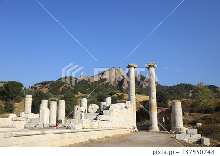 The ruins of the ancient city of Sardes, the capital of the Lydian State, are located in the town of Sart in Salihli district today. The ruins of the ancient city of Sardes, the capital of the Lydian State, are located in the town of Sart in Salihli district today. 137550748