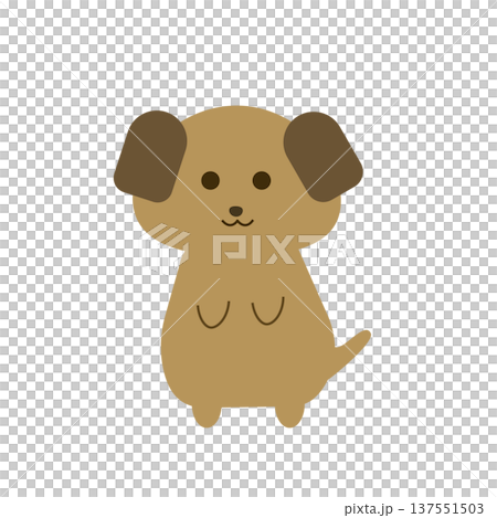 可愛簡潔的狗狗角色插畫 137551503
