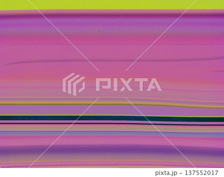 Abstract background with vibrant horizontal motion blur stripes in pink, purple, and neon yellow. Minimalist art, smeared paint or long exposure light 137552017
