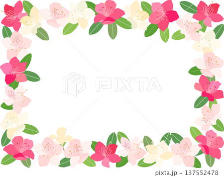 ツツジの花をフレーム状に配置したイラスト ツツジの花をフレーム状に配置したイラスト 137552478