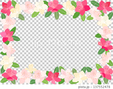 ツツジの花をフレーム状に配置したイラスト ツツジの花をフレーム状に配置したイラスト 137552478