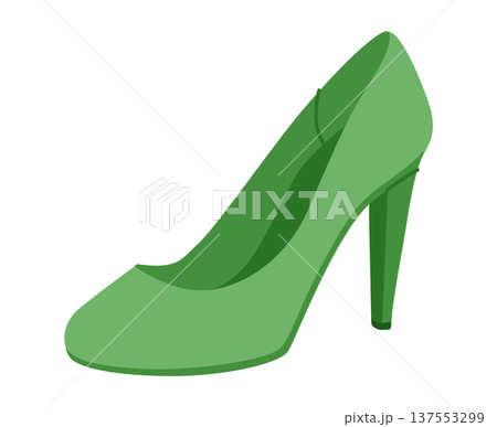 Pump women green classic heel flat shoe. Elegant fashion dress footwear for evening, wedding, office, business look. T 137553299