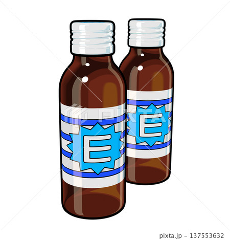 医薬部外品のイラスト素材　二本の栄養ドリンク（1_1）　カラー線画表現 137553632