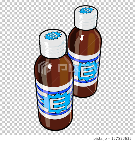 Illustration material of quasi-drugs: Two energy drinks (1_2) Color line drawing 137553633