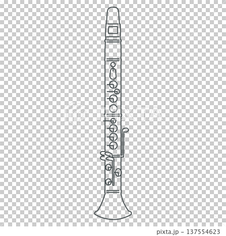 Minimalist design clarinet line drawing illustration 137554623