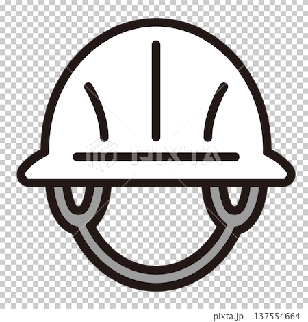 Safety helmet icon. A helmet worn in construction, work, and disaster prevention. 137554664