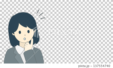 A businesswoman coming up with an idea | Illustration of a female office worker with her finger raised A businesswoman coming up with an idea | Illustration of a female office worker with her finger raised 137554740