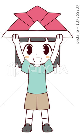 かぶとをかぶった女の子のイラスト 137555237