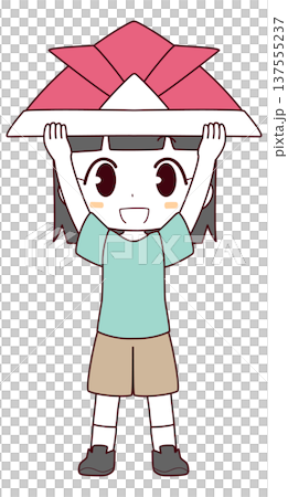 かぶとをかぶった女の子のイラスト 137555237