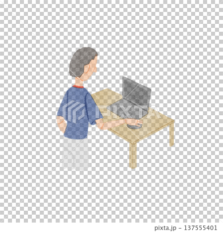 電子カルテを記入する女性のイラスト 137555401