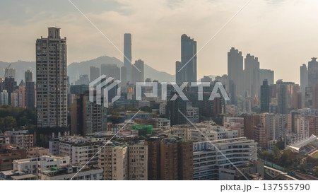 Prince Edward skyline overlooking Kowloon cityscape under hazy light March 8 2026 137555790