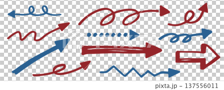 Easy-to-use hand-drawn arrow design material 137556011