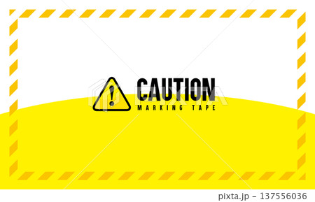 注意 CAUTION 警告のテンプレート ベクターイラスト 137556036