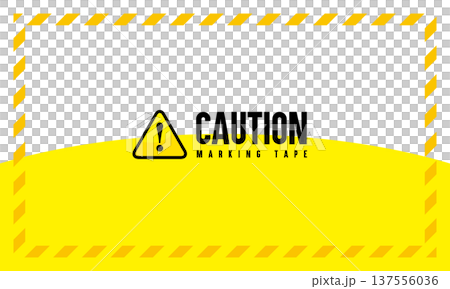 注意 CAUTION 警告のテンプレート ベクターイラスト 137556036