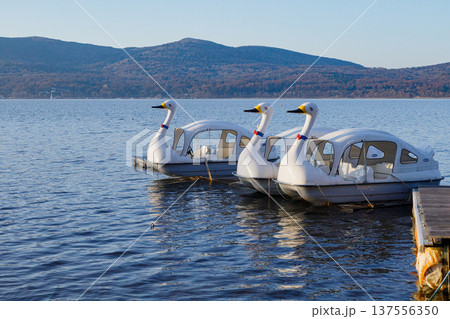 4月の早朝 山中湖の風景 4月の早朝 山中湖の風景 137556350