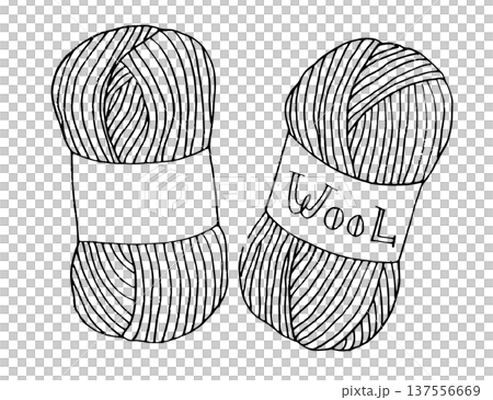 單色線條畫 羊毛紗線 137556669