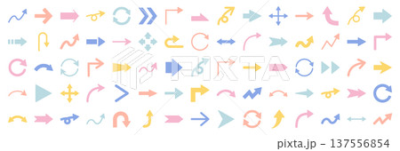 矢印のベクターイラストセット。アイコン、シンプル 矢印のベクターイラストセット。アイコン、シンプル 137556854