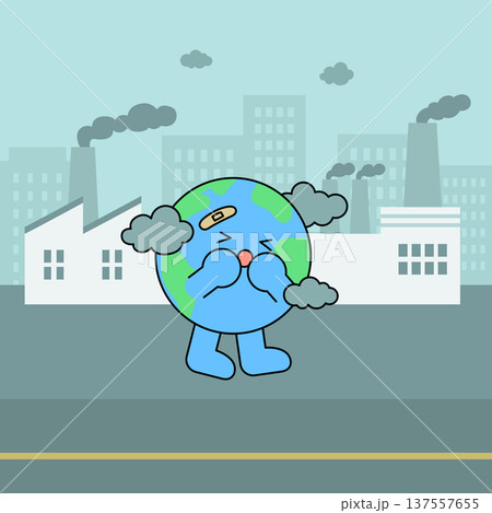Vector illustration of a cute Earth character. 137557655