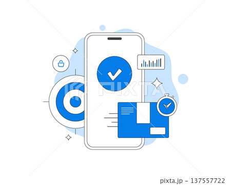Instant commerce platform interface, quick commerce logistics system, instant delivery service with courier tracking, last mile delivery network, mobile shopping technology flat vector illustration Instant commerce platform interface, quick commerce logistics system, instant delivery service with courier tracking, last mile delivery network, mobile shopping technology flat vector illustration 137557722