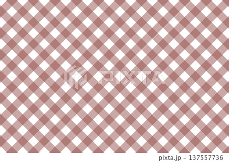 小豆色のギンガムチェック背景 137557736
