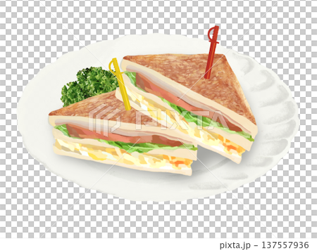 Clubhouse sandwich (with plate) 137557936