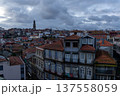 Scenic Evening View Over Historic Porto City Rooftops Under Moody Sky 137558059