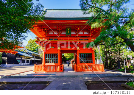 東京都　新宿区　穴八幡宮　（あなはちまんぐう）　隋神門 137558115
