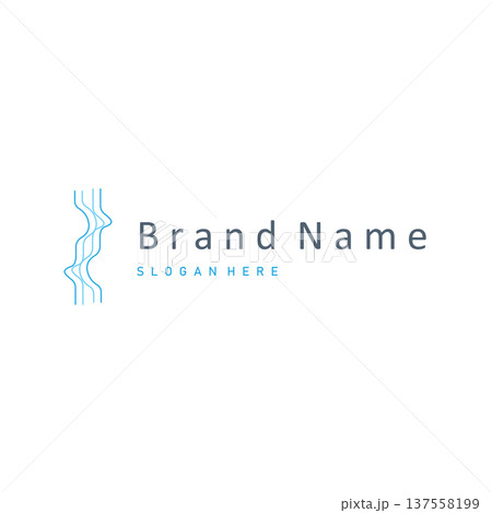 Simple Ocean Wave Line Logo Modern Brand Simple Ocean Wave Line Logo Modern Brand 137558199