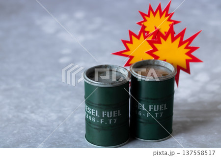 爆発するドラム缶イメージ 爆発するドラム缶イメージ 137558517