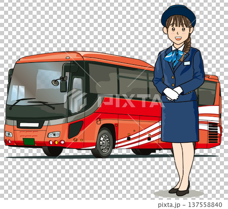 Tourist bus and bus guide 137558840