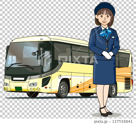 Tourist bus and bus guide 137558841