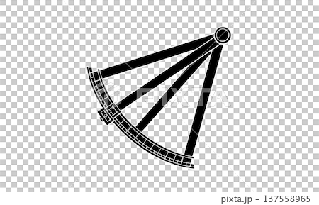 六分儀的黑白插圖（有白色邊框） 137558965