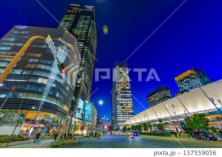 東京 千代田区 丸の内 東京駅の夜景 東京 千代田区 丸の内 東京駅の夜景 137559056