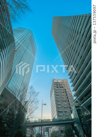 都市の成長と不動産投資を象徴する高層ビルの朝風景 都市の成長と不動産投資を象徴する高層ビルの朝風景 137559097