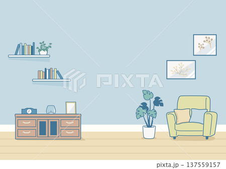 ナチュラルなインテリアの部屋のイラスト 137559157