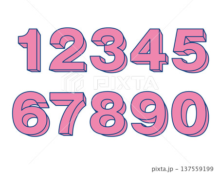 カラフルな数字アイコン 137559199