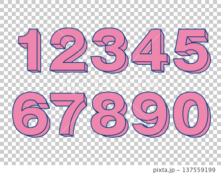 カラフルな数字アイコン 137559199