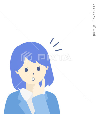 アイデアを思いつくビジネスウーマン|指を立ててひらめく女性会社員イラスト アイデアを思いつくビジネスウーマン|指を立ててひらめく女性会社員イラスト 137559337