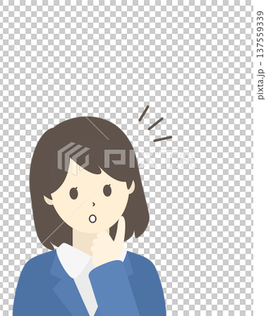 一位女商人正在構思一個想法 | 一位女上班族舉起手指的插圖 一位女商人正在構思一個想法 | 一位女上班族舉起手指的插圖 137559339