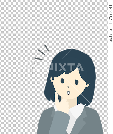 A businesswoman coming up with an idea | Illustration of a female office worker with her finger raised A businesswoman coming up with an idea | Illustration of a female office worker with her finger raised 137559341