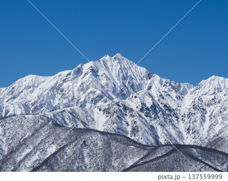 冠雪の槍ヶ岳 北アルプス 冠雪の槍ヶ岳 北アルプス 137559999