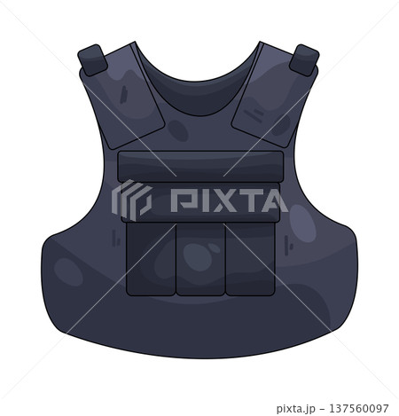 Illustration of bulletproof vest Illustration of bulletproof vest 137560097