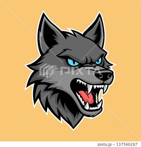 coyote mascot logo illustration vector design template modern style 137560287