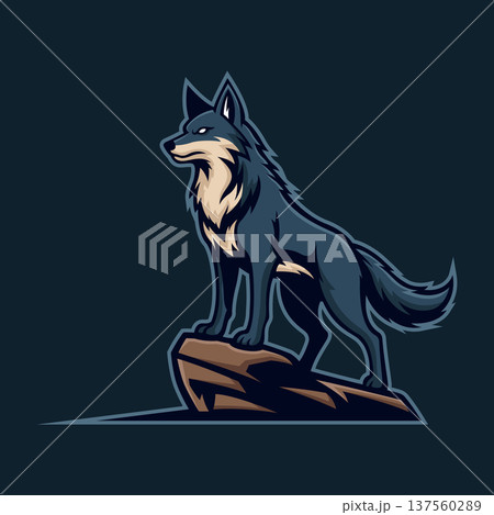 coyote mascot logo illustration vector design template modern style 137560289