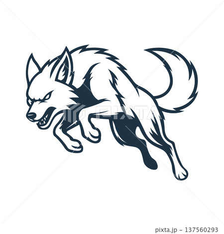 coyote mascot logo illustration vector design template modern style 137560293