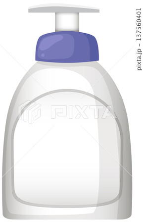 Clear Plastic Pump Bottle with Purple Dispenser Cap 137560401