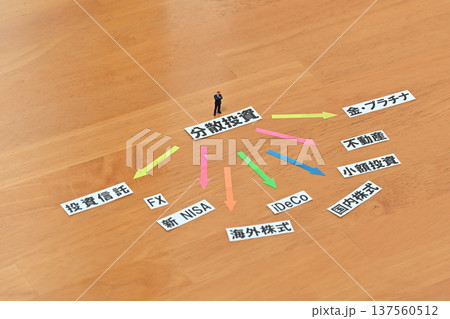 分散投資に悩むビジネスマン 分散投資に悩むビジネスマン 137560512