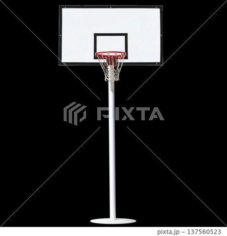 Basketball hoop on the black background. Basketball hoop on the black background. 137560523